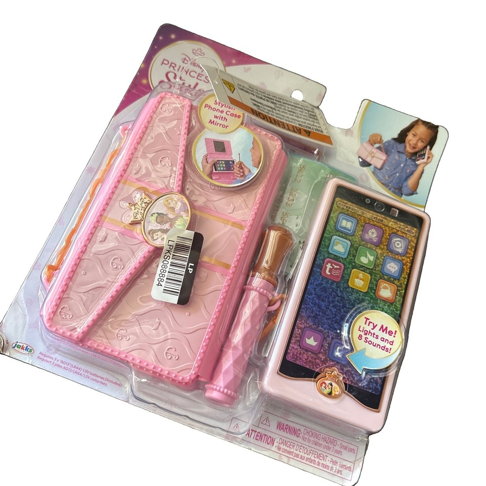 Disney Princess Style Set with pink "smart" phone, stylish clutch And Lip Gloss